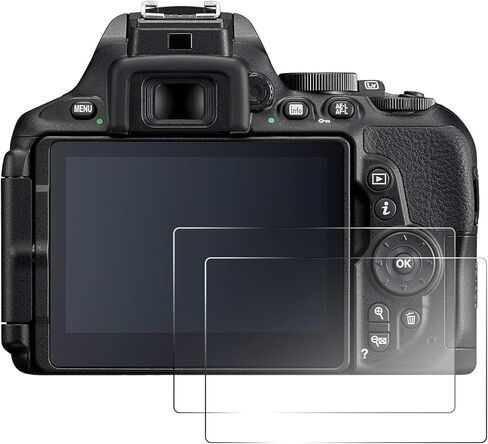 واقي شاشة متوافق مع كاميرات Nikon D5600 D5500 D5300، قطعتان من الزجاج المقسى الشفاف بصلابة 9H، طبقة حماية مضادة للخدش وبصمات الأصابع in Kuwait