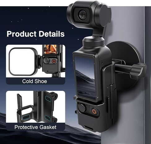 Magnetic Expansion Adapter for DJI Osmo Pocket 3,Magnetic Mount with Cold Shoe, Compatible with Cars, Railings, and Refrigerators in Kuwait