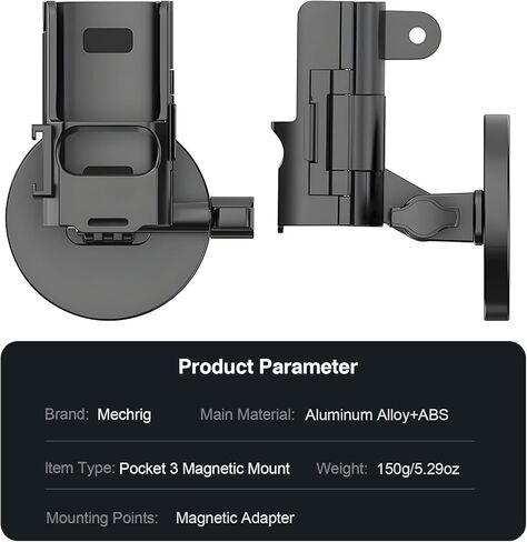 Magnetic Expansion Adapter for DJI Osmo Pocket 3,Magnetic Mount with Cold Shoe, Compatible with Cars, Railings, and Refrigerators in Kuwait