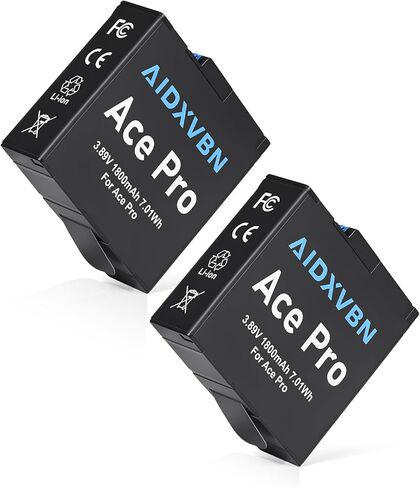 عبوتان من بطاريات Ace Pro 2 نسخة مطورة قابلة لإعادة الشحن مع كابل شحن USB-C، متوافق مع كاميرا Insta 360 Ace Pro 2/Ace Pro/Ace in Kuwait