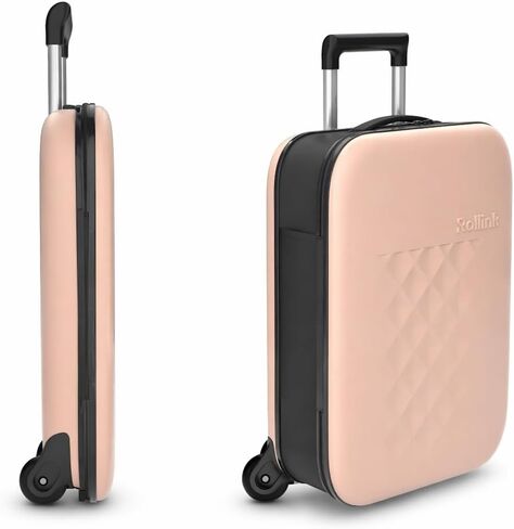 Rollink Flex Vega Cabin Plus Fully Collapsible Suitcase - Hardshell, Silent, Coated Wheels for Smooth Gliding, Scratch, Water & Impact Resistant Carry-On 21-Inch (11.8 Gal volume), Atlantic Blue in Saudi Arabia