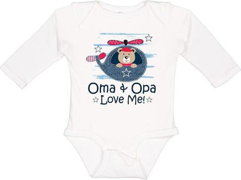 inktastic Oma and Opa Love Me Grandson Long Sleeve Creeper in Saudi Arabia