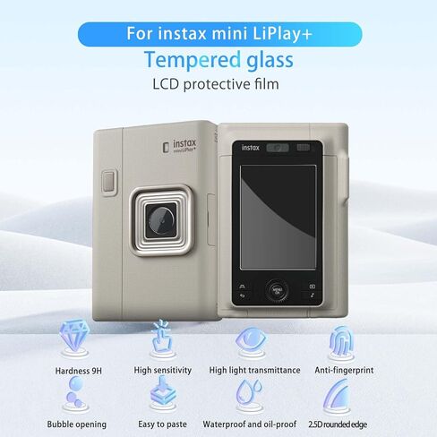 NOUKAJU [3 عبوات] واقي شاشة لـ instax mini LiPlay HD من الزجاج المقسى، صلابة 9 ساعات، خدش، مضاد لبصمات الأصابع، واقي فيلم زجاجي مقوى لكاميرا INSTAX Mini LIPLAY Plus الفورية in Kuwait