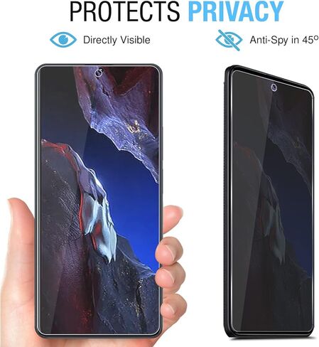 (2+2 عبوة من الزجاج المقسى للخصوصية Xiaomi Poco F5 Pro 5G. واقي شاشة، واقي عدسة الكاميرا، وحافظة مقاومة للتجسس بصلابة 9H، صديقة للبيئة وخالية من الفقاعات in Kuwait