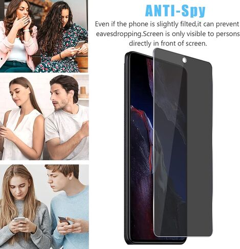 (2+2 عبوة من الزجاج المقسى للخصوصية Xiaomi Poco F5 Pro 5G. واقي شاشة، واقي عدسة الكاميرا، وحافظة مقاومة للتجسس بصلابة 9H، صديقة للبيئة وخالية من الفقاعات in Kuwait