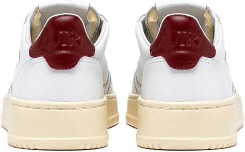 AUTRY AULW LL68 Unisex Medalist Leather Sneakers White and Burgundy in Saudi Arabia