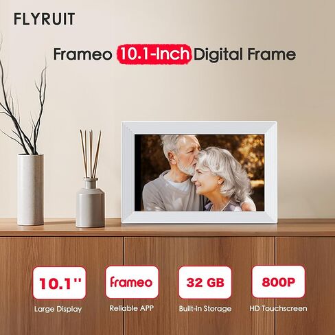 Digital Picture Frame 2 Pack, 10.1 inch Frameo Digital Frame WiFi, 1280*800 IPS HD Touchscreen, 32GB Storage, Instant Share Pictures Video, Smart Photo Frame Electronic, Gifts for Mom, House Warming in Kuwait