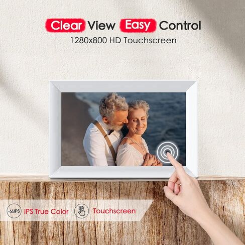 Digital Picture Frame 2 Pack, 10.1 inch Frameo Digital Frame WiFi, 1280*800 IPS HD Touchscreen, 32GB Storage, Instant Share Pictures Video, Smart Photo Frame Electronic, Gifts for Mom, House Warming in Kuwait
