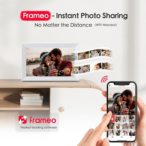 Digital Picture Frame 2 Pack, 10.1 inch Frameo Digital Frame WiFi, 1280*800 IPS HD Touchscreen, 32GB Storage, Instant Share Pictures Video, Smart Photo Frame Electronic, Gifts for Mom, House Warming in Kuwait