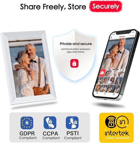 Digital Picture Frame 2 Pack, 10.1 inch Frameo Digital Frame WiFi, 1280*800 IPS HD Touchscreen, 32GB Storage, Instant Share Pictures Video, Smart Photo Frame Electronic, Gifts for Mom, House Warming in Kuwait