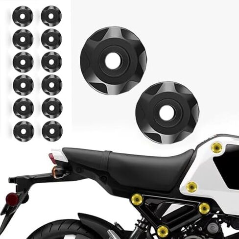 لـ Grom MSX125 MSX 125 GROM MSX125 MSX 125 2025 2024 2023 2022 الملحقات الزخرفية الألواح الجانبية للدراجة النارية 12 قطعة من الحشوات الكفنة حلقات زخرفية خاتم الجسم (أسود) in Kuwait