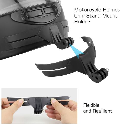 خوذة GEPULY مثبتة على الذقن مع رغوة Windslayer لـ GoPro متوافقة مع Hero 13 12 11 10 9 أسود، مجموعة لاصقة للدراجات النارية تقلل من ضوضاء الرياح لتسجيل الصوت الأمثل in Kuwait