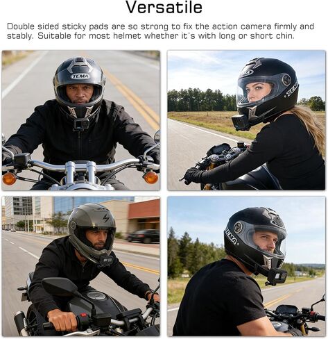 خوذة GEPULY مثبتة على الذقن مع رغوة Windslayer لـ GoPro متوافقة مع Hero 13 12 11 10 9 أسود، مجموعة لاصقة للدراجات النارية تقلل من ضوضاء الرياح لتسجيل الصوت الأمثل in Kuwait