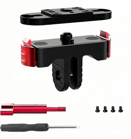 حامل بمزلاج مغناطيسي لـ Gopro، مع مقعد بديل سفلي معدني متوافق مع كاميرا Gopro Hero 13 12 11 10 9 8 MAX2 in Kuwait