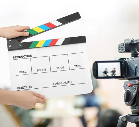 لوحة التصفيح لمخرجي الأفلام، 12 بوصة × 10 بوصة، لوحة أكريليك مقطوعة لمشهد الحركة، لوحة بيضاء للتصوير الفوتوغرافي (مخطط ملون) in Kuwait