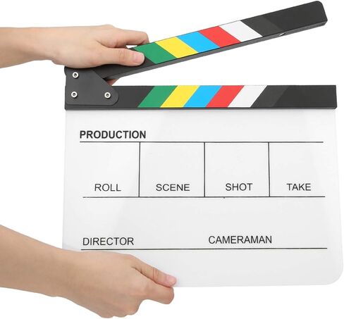 لوحة التصفيح لمخرجي الأفلام، 12 بوصة × 10 بوصة، لوحة أكريليك مقطوعة لمشهد الحركة، لوحة بيضاء للتصوير الفوتوغرافي (مخطط ملون) in Kuwait