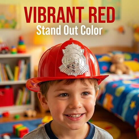 SAFIGLE Red Fireman Hat Adult Fireman Costume Helmet Plastic Firefighter Hat Fire Chief Helmet Novelty Child Firefighter in Saudi Arabia