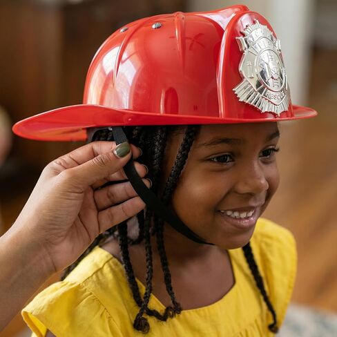 SAFIGLE Red Fireman Hat Adult Fireman Costume Helmet Plastic Firefighter Hat Fire Chief Helmet Novelty Child Firefighter in Saudi Arabia