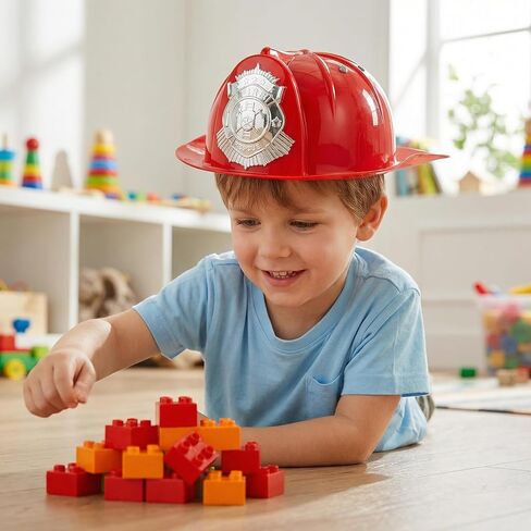 SAFIGLE Red Fireman Hat Adult Fireman Costume Helmet Plastic Firefighter Hat Fire Chief Helmet Novelty Child Firefighter in Saudi Arabia