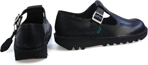 Kickers Women's Kick T Bar Black Leather School Shoes in Saudi Arabia