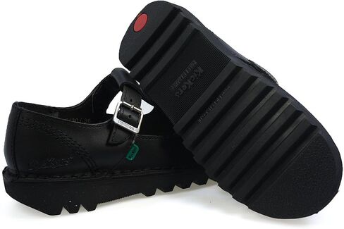 Kickers Women's Kick T Bar Black Leather School Shoes in Saudi Arabia