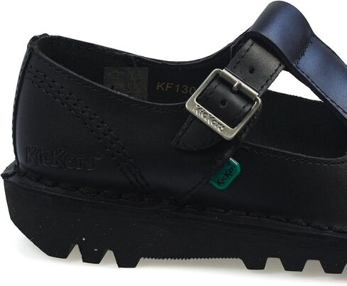 Kickers Women's Kick T Bar Black Leather School Shoes in Saudi Arabia
