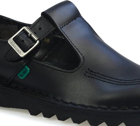 Kickers Women's Kick T Bar Black Leather School Shoes in Saudi Arabia