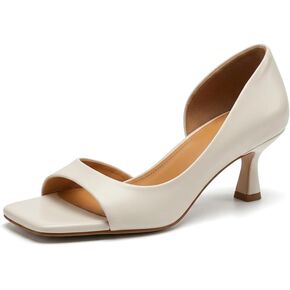 French Style Sexy Cutout Side Sandals Open Square Toe Fashion Kitten Heel Strap Classic Elegant Women Retro Dress Pumps in Kuwait