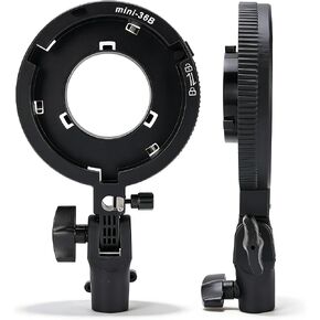 Camera Flash Mount Adapter, Aluminum Alloy Bracket Holder with 180 Degree Tilt and Umbrella Hole for LED Light Softbox Reflector in Kuwait