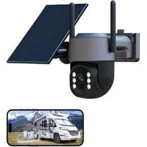 Ameyes 4MP 4G LTE كاميرات أمنية خلوية لاسلكية في الهواء الطلق، كاميرات شمسية لأمن المنزل 32 جيجابايت بطاقة SD وبطاقة SIM، رؤية ليلية، كاميرا PT 360، صوت ثنائي الاتجاه، كشف الحركة، بدون واي فاي وسلك (أسود) in Kuwait