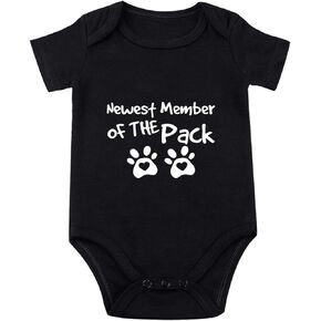 Listery Member Of The Pack Baby Bodysuit إعلان الحمل طفل ارتداءها الكلب مخلب الملابس حديثي الولادة in Kuwait