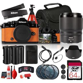 Nikon Zf Full Frame Mirrorless Camera Orange 24.5MP with EXPEED 7 4K Recording and Retro Inspired Design (13599) + Nikon Z 50mm f/1.4 Lens + 64GB Card + EN-EL15C Battery + More(18pc Bundle) in Kuwait
