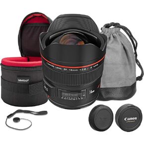 Canon EF 14mm f/2.8L II USM Lens | Professional L-Series Ultra-Wide Prime with Fast f/2.8 Aperture, Advanced Optics & Ring-Type USM AF | for Landscape & Architecture (2045B002) + Lens Case + More in Kuwait
