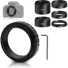 مجموعة أنبوب تمديد Alstar Astronomical 2 بوصة/M48 5 مم 8 مم 10 مم 20 مم 30 مم - حزمة مع - محول حلقة تلسكوب T2 T لجميع هواتف Nikon SLR/DSLR in Kuwait