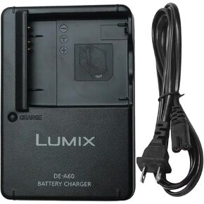 شاحن بطارية DE-A60 DMW-BCF10 DMW-BCF10E DMW-BCF10PP متوافق مع باناسونيك لوميكس DMC-TS1 DMC-TS2 DMC-TS3 DMC-TS4 DMC-FH20 DMC-FH22 MC-F2 DMC-F3 DMC-FH1 DMC-FH3 DMC-FP8 وسلك طاقة تيار متردد 120 سم in Kuwait