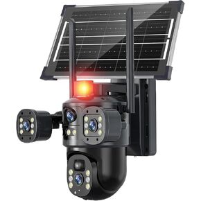 KEPEAK Solar Security Camera Outdoor Wireless, Dual Lens PTZ WiFi Camera 2.4G, Battery Powered Outdoor Camera with Color Night Vision, Human Detection, 2-Way Talk in Kuwait