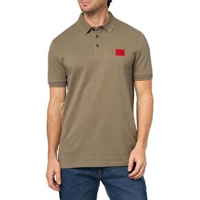 HUGO Men's Slim Fit Square Logo Cotton Polo Shirt in Saudi Arabia