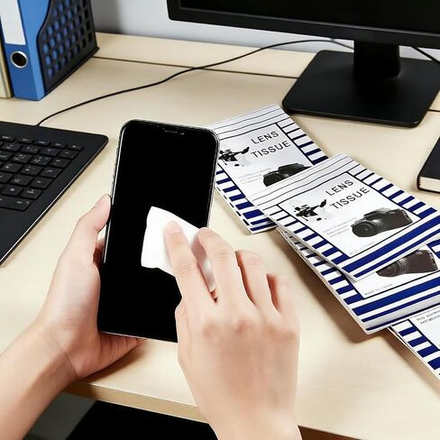 ورق تنظيف العدسات مكون من 500 قطعة، مناسب لعدسات الكاميرا والمجاهر وشاشات الكمبيوتر والنظارات المكبرة وورق تنظيف عدسات النظارات، 10 عبوات in Kuwait
