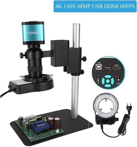 Digital Microscope Set 130X C Mount 4K 48MP HDMI USB 60FPS Industrial Camera New (SC5-48MP HDMI Set) in Saudi Arabia