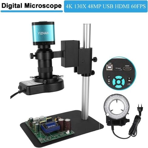 Digital Microscope Set 130X C Mount 4K 48MP HDMI USB 60FPS Industrial Camera New (SC5-48MP HDMI Set) in Saudi Arabia