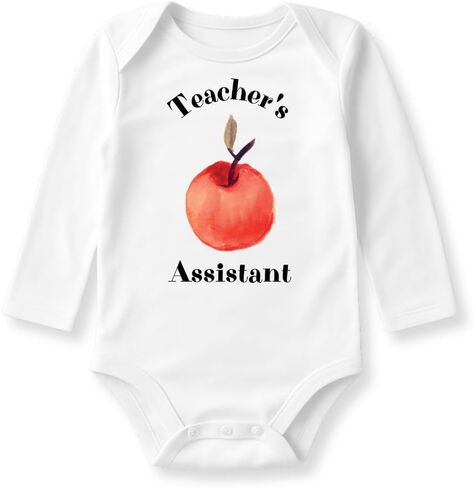 Teacher's Assistant Apple Baby Bodysuit, Newborn Outfit, Baby Clothes, Gift for Children in Saudi Arabia