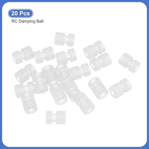 كرات مطاطية مضادة للاهتزاز من MECCANIXITY RC لجهاز التحكم في الطيران RC F4 F7 ملحقات الطائرة بدون طيار M2x6.6 مم (شفاف)، حزمة من 20 قطعة in Kuwait
