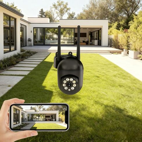 كاميرا مراقبة 1080P 5G WiFi قابلة للإمالة | تغطية 355 درجة | رؤية ليلية | صوت ثنائي الاتجاه | التحكم عن بعد في التطبيق | يعمل بمنفذ USB (بدون بطارية) in Kuwait