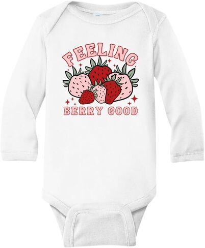 Feeling Berry Good Strawberry Cute Baby Bodysuit, Kids & Toddler T-Shirt - Funny Outfit for Girls Boys Baby Shower Foodie Tee in Saudi Arabia