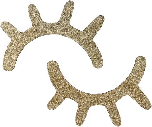2pcs Sleepy Eyes Wall Decor, Wooden Eyelash Wall Stickers, Eyelash Wall Art Sleepy Eyes Decal Props for Christmas, Nursery, Baby Room Bedroom Art (Glitter Gold) in Saudi Arabia