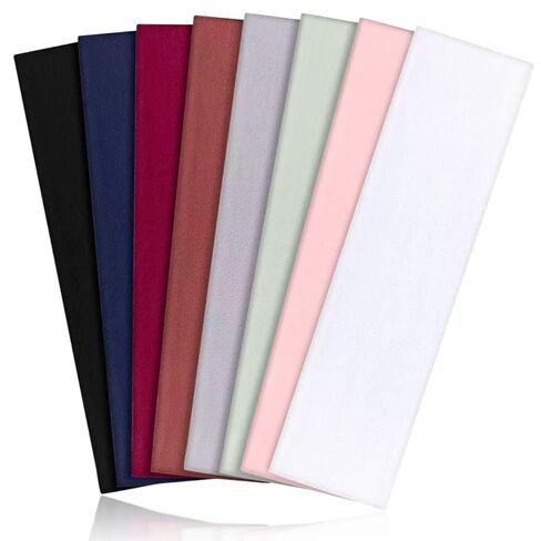 8 Pack Sport Headbands for Women Men, Elastic Soft Fabric Non-Slip Hair Bands Hair Warp for Daily Workout Yoga Running Sports, Unisex in Saudi Arabia