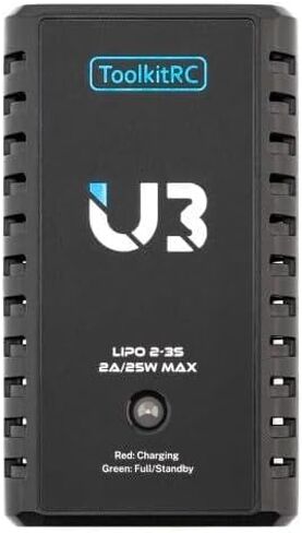 ToolkitRC U3 25W 2-3S USB-C Balance LiPo Charger - 1 - أسود in Kuwait