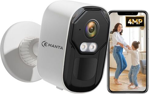كاميرات مراقبة Solor 4MP لاسلكية في الهواء الطلق، لا يتطلب الاشتراك، واي فاي ثنائي النطاق 2.4G/5G، إنذار صفارات الإنذار لاكتشاف الحركة بالذكاء الاصطناعي، صوت ثنائي الاتجاه، رؤية ليلية كاملة الألوان، عمر البطارية 3 أشهر in Kuwait