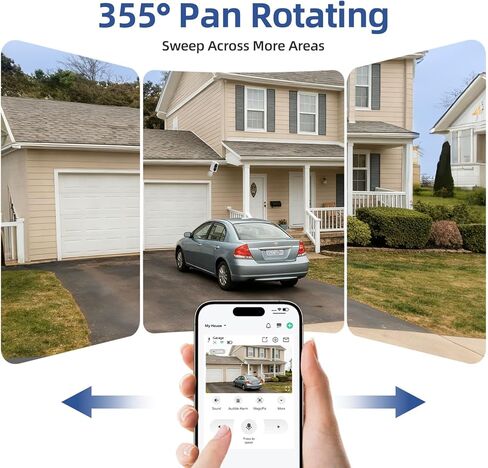 Security Cameras Wireless Outdoor 355° Pan Rotating 2K Color Night Vision Cameras for Home Security WiFi Battery Outdoor Camera Motion Detection 2-Way Talk IP65 Spotlight Siren SD/Cloud Storage 4 Pack in Saudi Arabia