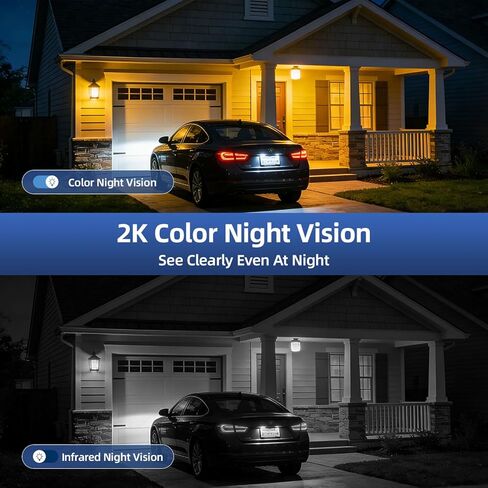 Security Cameras Wireless Outdoor 355° Pan Rotating 2K Color Night Vision Cameras for Home Security WiFi Battery Outdoor Camera Motion Detection 2-Way Talk IP65 Spotlight Siren SD/Cloud Storage 4 Pack in Saudi Arabia